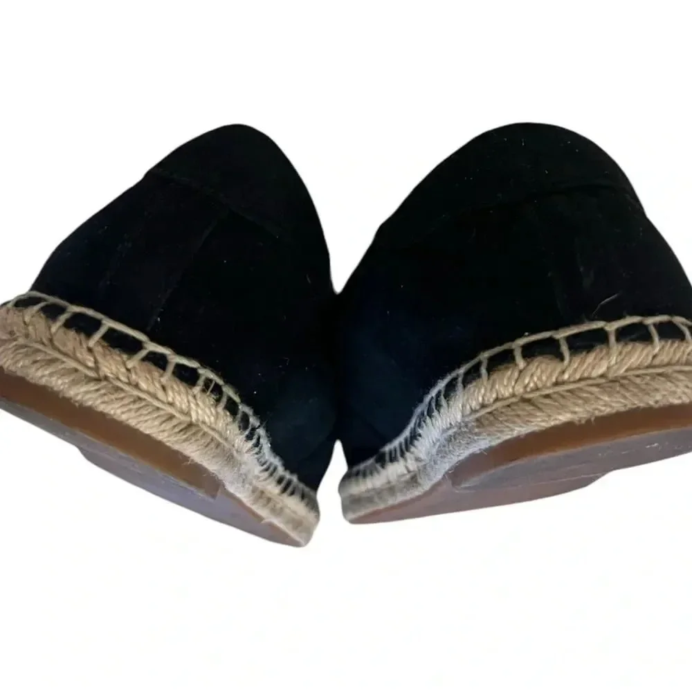 VIONIC black suede Sandy Espadrille Laced Flats women’s size 9 comfort shoe